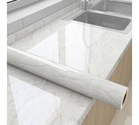 Plastique à dos collant en marbre, papier de Contact for la cuisine, revêtement de plan de travail en papier peint, carreaux muraux pelés et collés, rouleau de Pvc imperméable(Style 1,40cm*5m)