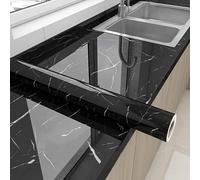 Plastique à dos collant en marbre, papier de Contact for la cuisine, revêtement de plan de travail en papier peint, carreaux muraux pelés et collés, rouleau de Pvc imperméable(Style 14,60cm*5m)