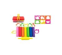 Plastique à modeler/plastique NARA 430g 8pcs avec matrices 10pcs avec rouleau avec accessoires dans une boîte en plastique 21x12x8cm