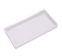 Plastique Anti Slip Pet Food Plat, mangeur carré pour caméléon Lézard Reptile Boire, Noir Blanc 8.1x4.1x1.0 (Blanc)
