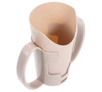 Plastique Beige, 2 Poignées, Ouverture Inclinée Anti-Éclaboussures | Soins au Chevet, Soutien en Rééducation, Prise Stable à Deux Oreilles, Usage Alité