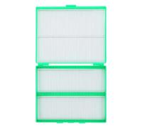 Plastique Boîte à Lames de Microscope 100 Lames, Verte | Couvercle Transparent, Alvéoles Individuelles, Empilable et Fermeture Sûre, pour Lames Préparées et Pathologie