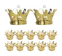 Plastique Boîte de Bonbons 12 Pièces Couronne Dorée | Boîte à Dragées Mariage, Dôme Couronné, pour Banquets et Anniversaire, Or, Lot Événementiel