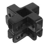 Plastique Connecteur de Tente Noir Hexagonal 2 Pièces | Six Raccords, Conception Légère à Six Piliers, Fixation par Sangle, pour Tentes et Auvents Extérieurs