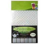 Plastique Dingue - Plastique Fou - Motifs Blancs - 6 Feuilles - 100x130 mm - Idéal pour Bijoux