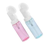 Plastique Flacon Mousseur Vide Lot de 2 60ml, avec Pompe | Brosse Incluse, Bouchon Protecteur, Format Compact pour Paquet à Dos, Usage Voyage et Nettoyage Facial
