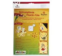 Rayher film rétractable en plastique plastique dingue avec effet givré lot de 6 feuilles de plastique fou pour activités de création de porte-clés, motifs décoratifs, et. argent givré