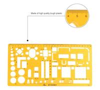 Plastique Gabarit de Dessin D’ellipse Règle Technique, Orange | Indexation Numérotée des Formes, Bords Lisses pour Tracés Nets, Motifs Géométriques Multiples, pour Ingénieurs et Architectes
