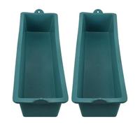 Plastique Mangeoire D’élevage 2 Pièces Verte, Rectangulaire | Réduit le Gaspillage, pour Basse-cour et Ferme, Adaptée aux Oies et Lapins, Lot de Deux