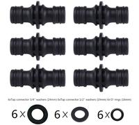 Plastique Métallique Double Mâle Connecteur Accoupleur pour rallonger Un Tuyau 6 Pack
