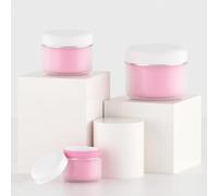 Plastique Mini Boîte à Crème Rose 100g 3 Pièces