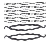 Plastique Outil de Chignon Noir à Double Crochet 24 Pièces | Structure Antidérapante, Dents Élargies, Maintien Doux, pour Matins Pressés et Rendez