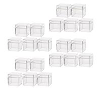 Plastique Petite Boîte Carrée avec Couvercle 20 Pièces | Format 2 Pouces, Fermeture Sécurisée, Empilable et Portable, pour Dessert et Usage Quotidien