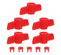 Plastique Poignée de Vanne à Bille Rouge 5 Pièces | Installation Rapide, Compatibilité, Fonctionnement Fluide, Résistance au Calcaire, Salle de Bain et Réseaux Intérieurs
