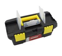 Plastique Pp Boîte à Outils Multifonction, Noire, Poignée Ergonomique | Rangement Portable, Ouverture Souple, Plateau Amovible Inclus, Prise Confortable, pour Réparation Maison et Auto