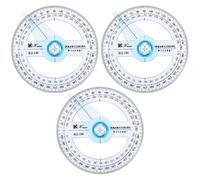 Plastique Rapporteur Circulaire Échelle Claire 3 Pièces 360° | Outil Portable, Surface Polie, Lecture Facile, pour Cours de Maths, Éducateurs Stem et Tracés Précis