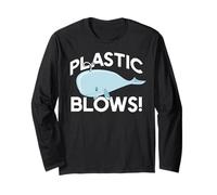 Plastique Souffle ! Protéger Les Baleines Vie Mer Réduire Recycle Meme Manche Longue