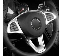 Plastique Steer Wheel Panel Trim Cover pour Mercedes A B C E GLA GLC GLS GLE Klasse W176 W246 W205 W213 W117 C117 X156 X253 W447 - Gloss Schwarz