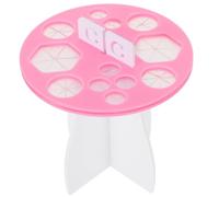 Plastique Support à Pinceaux de Maquillage Séchoir Compact, Rose | Rangement Beauté Minimaliste, Trous Mixtes pour Éponges et Pinceaux, Usage Salon Professionnel et Onglerie