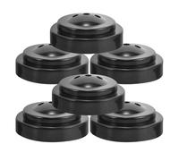 Plastique Support de Drapeau de Bureau Lot de 6, Noir, Rond | Base de Mât Miniature à Trois Trous, Fond Lesté, pour Tables et Présentations en Conférence