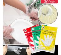 Plastique Transparent 300PC gants jetables cuisine multifonctionnel jetable BBQ Restaurant Transparent en plastique de qualité alimentaire gants
