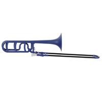 Plastique Trombone Sib/F Bell: 216mm Super Léger avec Embouchure & Étui Bleu Mat