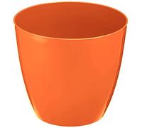 Plastkon Déco Pot Decorative Flower Pot Ella Brillant Diamètre 21 cm, Orange