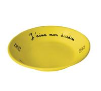 Plastorex Assiette à Bouillie Mélamine jaune décor J'aime mon Doudou