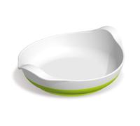 Plastorex Assiette Creuse "Sur un toboggan" Mélamine Blanche + Antidérapant Vert