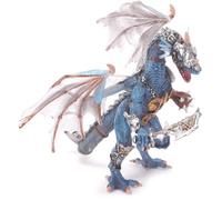 Plastoy - 60250 - Figurine - Le Dragon en Armure Translucide - Gris / Bleu
