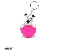 Plastoy Astérix Porte-clés Idéfix cœur rose - PVC - 10 cm