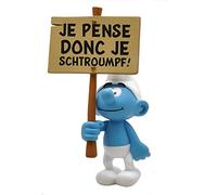 Plastoy Figurine de Collection Schtroumpf Pancarte: Je Pense Donc Je Schtroumpf!