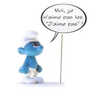 Plastoy Les Schtroumpfs Figurine Schtroumpf Grognon collection Bulles "Moi, je n'aime pas les j'aime pas !" - Résine - 14 cm
