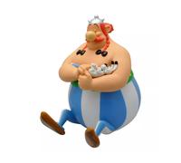 Plastoy Tirelire Astérix Chibi Obélix assis avec Idéfix – Plastique – 17 cm