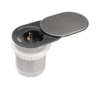 Plastrol x Amslight Prise encastrable pour meubles avec 1 prise Schuko et 1 port de charge USB-A