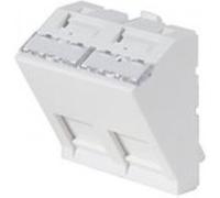 Generique Plastron 45x45 incliné 30° pour 2 ports RJ45 keystone