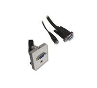 Plastron 45x45 HD15 F/M + Jack 3.5mm F/M avec câble 20.00cm