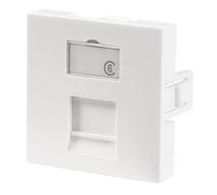 plastron droit - 1 port - 45 x 45 - avec volet - sans connecteur - gigamédia pl45ds