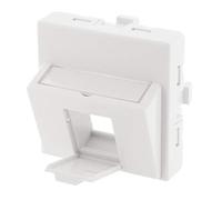 plastron incliné - 1 port - 45 x 45 - avec volet - sans connecteur - gigamédia pl45is