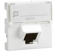 Legrand Prise Catégorie6 FTP 076505, Inclinée 45° – Mosaic 2 modules, Blanc