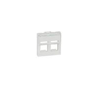 Plastron pour intégration de 2 connecteurs informatiques Keystone - LEGRAND - 2 modules blanc RAL9003 fin
