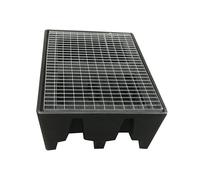 Plast'Up Palette de rétention en PEHD gris + caillebotis acier - 125 x 85 x 40 cm - F52083E