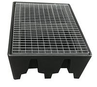 Bac de Rétention 240 l noir pour Palette Euro avec caillebotis