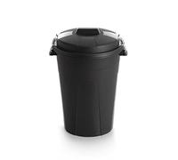 PLASVIDAVI Poubelle noire avec couvercle, capacité 100 litres, spécial extérieur