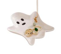 Plat à Bonbons d'halloween | Plateau À Bijoux en Céramique Fantôme Mignon - Rangement Déco Fêtes Service Repas Maison Salle à Manger Automne Noël Thanksgiving Table Toilette