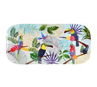 Les Jardins de la Comtesse - Petit Plateau rectangulaire en Mélamine Pure - Multicolore - Gateaux/Cake - Plat Long de Présentation - Toucans de Rio - Collection Vaisselle MelARTmine - 37,5 cm