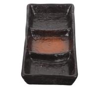 Plat à Condiments à Trois Compartiments en Céramique pour Sushi | Forme Simple et Polyvalente, Fond Antidérapant, Facile à Nettoyer, Couleur Orange, Usage Quotidien Cuisine