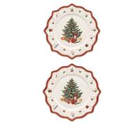 Plat à dessert - DELIGHT - Sapin - Porcelaine - 35cm - Compatible lave-vaisselle