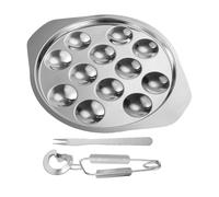 Plat à escargots - Assiette en acier inoxydable, plateau rond de 12 tasses, facile nettoyer, matériau allant au four | cuisson d'escargot pour la Cuisine française, apéritif, fruits mer, domes