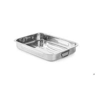HENDI Plat à Rôtir Profond en Acier Inoxydable, avec Poignées, pour Four, Compatible Lave-Vaisselle, 430x310x(H)60mm